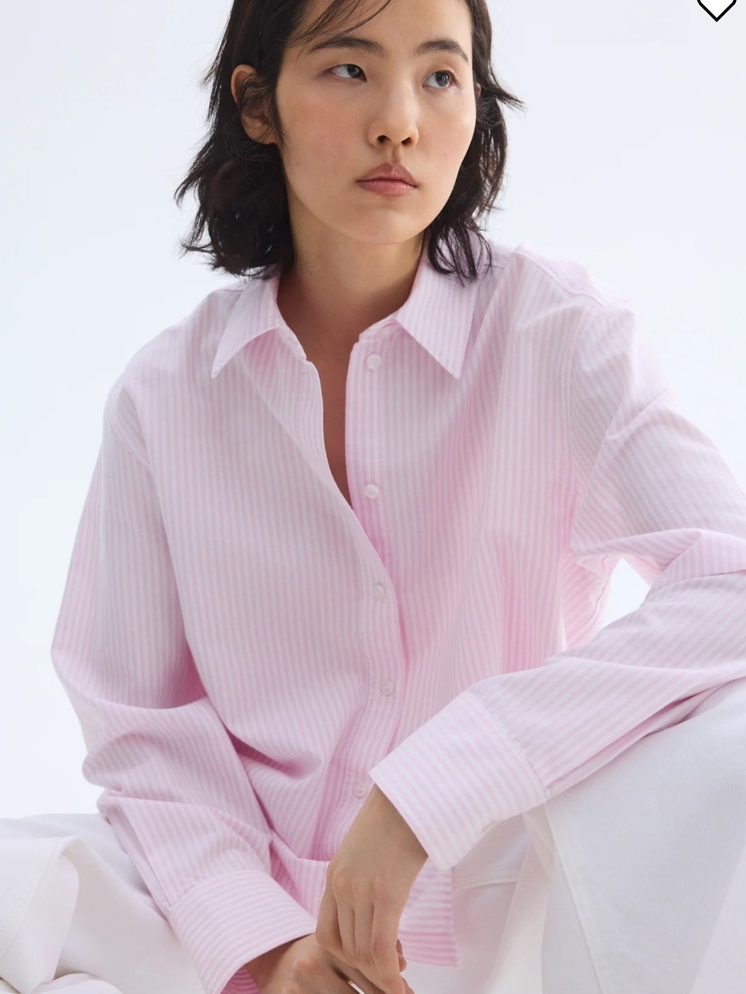 H&M Oxford Light Pink Striped Button-Up Shirt